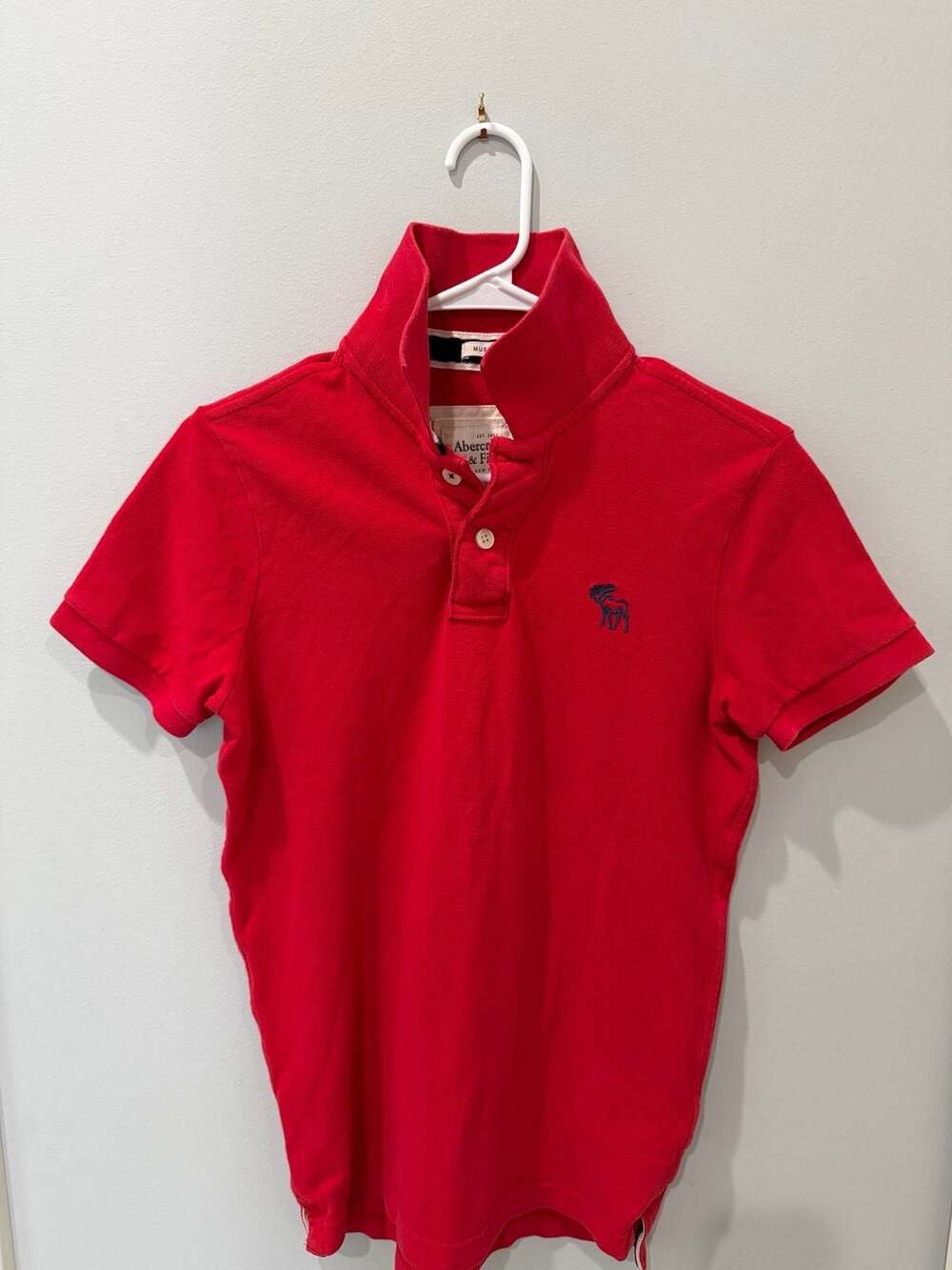Abercrombie & Fitch Muscle Fit Polo Shirt Red Size S